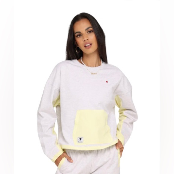 Champion women’s poplin mix media crew lemon size M - Picture 1 of 7